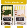 image:imageBest Choice Products Play Kitchen Outdoor Lemonade Stand for Kids with Canopy Pretend Play Food Stand Toy Chalkboard Rolling Wheels 8Pcs Backyard Kitchen Playset for Toddlers Boys Girls