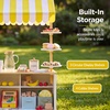 image:imageBest Choice Products Play Kitchen Outdoor Lemonade Stand for Kids with Canopy Pretend Play Food Stand Toy Chalkboard Rolling Wheels 8Pcs Backyard Kitchen Playset for Toddlers Boys Girls
