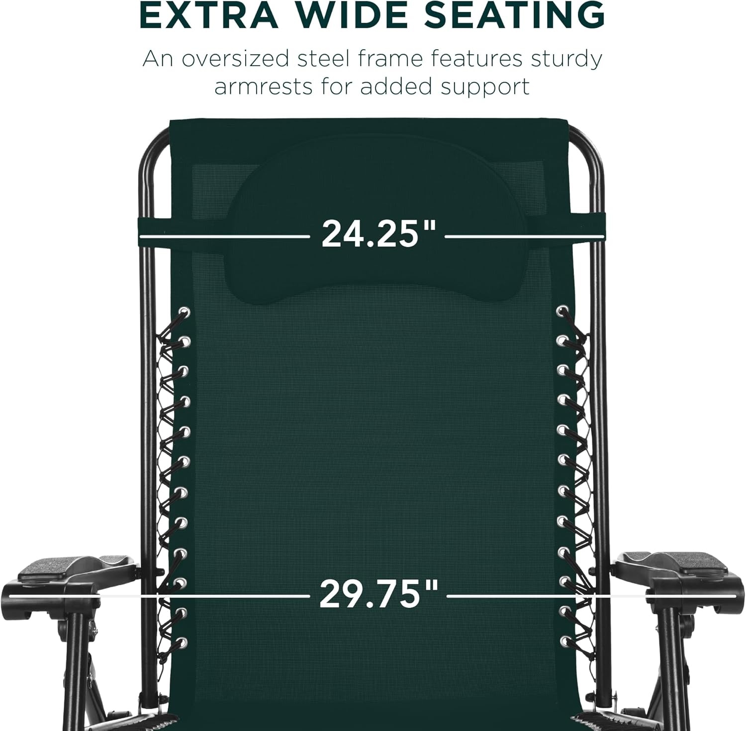 image:imageBest Choice Products Oversized Zero Gravity Chair Folding Outdoor Patio Lounge Recliner wCup Holder Accessory Tray Pillow  Dusty BlueForest Green