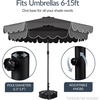 image:imageBest Choice Products 123lb Capacity Fillable Mobile Umbrella Base Heavy Duty Market Stand for Patio Deck Poolside Easy to move w 4 wheels  Wavy Design  BlackBlack