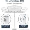 image:imageBest Choice Products 123lb Capacity Fillable Mobile Umbrella Base Heavy Duty Market Stand for Patio Deck Poolside w 4 Wheels 2 Locks 2 Knobs WindResistant Scallop Design  BlackWhite
