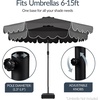 image:imageBest Choice Products 123lb Capacity Fillable Mobile Umbrella Base Heavy Duty Market Stand for Patio Deck Poolside w 4 Wheels 2 Locks 2 Knobs WindResistant Scallop Design  BlackBlack
