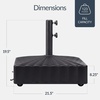 image:imageBest Choice Products 123lb Capacity Fillable Mobile Umbrella Base Heavy Duty Market Stand for Patio Deck Poolside w 4 Wheels 2 Locks 2 Knobs WindResistant Scallop Design  BlackBlack