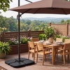 image:imageBest Choice Products 4Piece Cantilever Offset Patio Umbrella Base Weight Set HeavyDuty Fillable Stand Plates for Water or Sand EasyFill Spouts Wood Grain Finish  BlackWood Grain Black