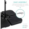 image:imageBest Choice Products 4Piece Cantilever Offset Patio Umbrella Base Weight Set HeavyDuty Fillable Stand Plates for Water or Sand EasyFill Spouts Wood Grain Finish  BlackBlack