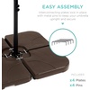 image:imageBest Choice Products 4Piece Cantilever Offset Patio Umbrella Base Weight Set HeavyDuty Fillable Stand Plates for Water or Sand EasyFill Spouts Wood Grain Finish  BlackBrown