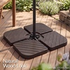 image:imageBest Choice Products 4Piece Cantilever Offset Patio Umbrella Base Weight Set HeavyDuty Fillable Stand Plates for Water or Sand EasyFill Spouts Wood Grain Finish  BlackWood Grain Brown