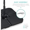 image:imageBest Choice Products 4Piece Cantilever Offset Patio Umbrella Base Weight Set HeavyDuty Fillable Stand Plates for Water or Sand EasyFill Spouts Wood Grain Finish  BlackBlack Faux Wicker