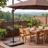 image:imageBest Choice Products 4Piece Cantilever Offset Patio Umbrella Base Weight Set HeavyDuty Fillable Stand Plates for Water or Sand EasyFill Spouts Wood Grain Finish  BlackWood Grain Brown