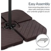 image:imageBest Choice Products 4Piece Cantilever Offset Patio Umbrella Base Weight Set HeavyDuty Fillable Stand Plates for Water or Sand EasyFill Spouts Wood Grain Finish  BlackWood Grain Brown