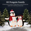 image:imageBest Choice Products 5Ft Lighted Penguin Family 210 LED Lights XL Pop Up Outdoor Christmas Yard Decoration with Storage Bag 2Piece Large Black White Red OrangeRed