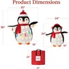 image:imageBest Choice Products 5Ft Lighted Penguin Family 210 LED Lights XL Pop Up Outdoor Christmas Yard Decoration with Storage Bag 2Piece Large Black White Red OrangeRed