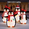 image:imageBest Choice Products 5Ft Lighted Penguin Family 210 LED Lights XL Pop Up Outdoor Christmas Yard Decoration with Storage Bag 2Piece Large Black White Red OrangeRed