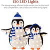 image:imageBest Choice Products 5Ft Lighted Penguin Family 210 LED Lights XL Pop Up Outdoor Christmas Yard Decoration with Storage Bag 2Piece Large Black White Red OrangeBlue