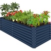 image:imageBest Choice Products 6x3x2ft Outdoor Metal Raised Garden Bed Deep Root Box Planter for Vegetables Flowers Herbs 269 Gallon Capacity 100 Non Toxic Materials  Gun MetalNavy