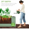 image:imageBest Choice Products 6x3x2ft Outdoor Metal Raised Garden Bed Deep Root Box Planter for Vegetables Flowers Herbs 269 Gallon Capacity 100 Non Toxic Materials  Gun MetalSage Green