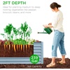 image:imageBest Choice Products 6x3x2ft Outdoor Metal Raised Garden Bed Deep Root Box Planter for Vegetables Flowers Herbs 269 Gallon Capacity 100 Non Toxic Materials  Gun MetalMist Blue