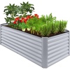 image:imageBest Choice Products 6x3x2ft Outdoor Metal Raised Garden Bed Deep Root Box Planter for Vegetables Flowers Herbs 269 Gallon Capacity 100 Non Toxic Materials  Gun MetalMoonlight Gray
