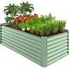 image:imageBest Choice Products 6x3x2ft Outdoor Metal Raised Garden Bed Deep Root Box Planter for Vegetables Flowers Herbs 269 Gallon Capacity 100 Non Toxic Materials  Gun MetalSage Green