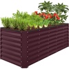 image:imageBest Choice Products 6x3x2ft Outdoor Metal Raised Garden Bed Deep Root Box Planter for Vegetables Flowers Herbs 269 Gallon Capacity 100 Non Toxic Materials  Gun MetalBurgundy
