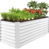 image:imageBest Choice Products 6x3x2ft Outdoor Metal Raised Garden Bed Deep Root Box Planter for Vegetables Flowers Herbs 269 Gallon Capacity 100 Non Toxic Materials  Gun MetalWhite