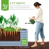 image:imageBest Choice Products 6x3x2ft Outdoor Metal Raised Garden Bed Deep Root Box Planter for Vegetables Flowers Herbs 269 Gallon Capacity 100 Non Toxic Materials  Gun MetalMist Blue