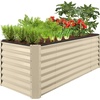 image:imageBest Choice Products 6x3x2ft Outdoor Metal Raised Garden Bed Deep Root Box Planter for Vegetables Flowers Herbs 269 Gallon Capacity 100 Non Toxic Materials  Gun MetalBeige