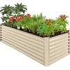 image:imageBest Choice Products 6x3x2ft Outdoor Metal Raised Garden Bed Deep Root Box Planter for Vegetables Flowers Herbs 269 Gallon Capacity 100 Non Toxic Materials  Gun MetalBeige