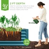 image:imageBest Choice Products 6x3x2ft Outdoor Metal Raised Garden Bed Deep Root Box Planter for Vegetables Flowers Herbs 269 Gallon Capacity 100 Non Toxic Materials  Gun MetalPeacock Blue