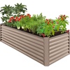 image:imageBest Choice Products 6x3x2ft Outdoor Metal Raised Garden Bed Deep Root Box Planter for Vegetables Flowers Herbs 269 Gallon Capacity 100 Non Toxic Materials  Gun MetalTaupe