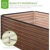 image:imageBest Choice Products 6x3x2ft Outdoor Metal Raised Garden Bed Deep Root Box Planter for Vegetables Flowers Herbs 269 Gallon Capacity 100 Non Toxic Materials  Gun MetalDark Brown Wood Grain