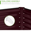 image:imageBest Choice Products 6x3x2ft Outdoor Metal Raised Garden Bed Deep Root Box Planter for Vegetables Flowers Herbs 269 Gallon Capacity 100 Non Toxic Materials  Gun MetalBurgundy