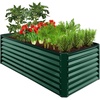 image:imageBest Choice Products 6x3x2ft Outdoor Metal Raised Garden Bed Deep Root Box Planter for Vegetables Flowers Herbs 269 Gallon Capacity 100 Non Toxic Materials  Gun MetalDark Green