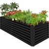 image:imageBest Choice Products 6x3x2ft Outdoor Metal Raised Garden Bed Deep Root Box Planter for Vegetables Flowers Herbs 269 Gallon Capacity 100 Non Toxic Materials  Gun MetalBlack