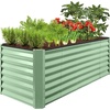 image:imageBest Choice Products 6x3x2ft Outdoor Metal Raised Garden Bed Deep Root Box Planter for Vegetables Flowers Herbs 269 Gallon Capacity 100 Non Toxic Materials  Gun MetalSage Green