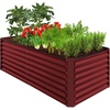 image:imageBest Choice Products 6x3x2ft Outdoor Metal Raised Garden Bed Deep Root Box Planter for Vegetables Flowers Herbs 269 Gallon Capacity 100 Non Toxic Materials  Gun MetalRoyal Red