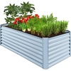 image:imageBest Choice Products 6x3x2ft Outdoor Metal Raised Garden Bed Deep Root Box Planter for Vegetables Flowers Herbs 269 Gallon Capacity 100 Non Toxic Materials  Gun MetalMist Blue
