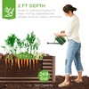 image:imageBest Choice Products 6x3x2ft Outdoor Metal Raised Garden Bed Deep Root Box Planter for Vegetables Flowers Herbs 269 Gallon Capacity 100 Non Toxic Materials  Gun MetalDark Brown Wood Grain