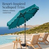 image:imageBest Choice Products 9ft Patio Market Umbrella with Scallop Trim UVFadeResistant 210g Canopy Crank amp Tilt Wind Vent HeavyDuty Frame  TanCerulean