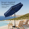 image:imageBest Choice Products 9ft Patio Market Umbrella with Scallop Trim UVFadeResistant 210g Canopy Crank amp Tilt Wind Vent HeavyDuty Frame  TanNavy Blue
