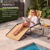 image:imageBest Choice Products Extra Wide Patio Chaise Lounge Chair Portable Outdoor Folding Recliner for Lawn w 8 Positions Handles 440lb Capacity  PeacockBeige