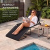 image:imageBest Choice Products Extra Wide Patio Chaise Lounge Chair Portable Outdoor Folding Recliner for Lawn w 8 Positions Handles 440lb Capacity  PeacockBlack