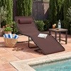 image:imageBest Choice Products Extra Wide Patio Chaise Lounge Chair Portable Outdoor Folding Recliner for Lawn w 8 Positions Handles 440lb Capacity  PeacockBrown