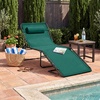 image:imageBest Choice Products Extra Wide Patio Chaise Lounge Chair Portable Outdoor Folding Recliner for Lawn w 8 Positions Handles 440lb Capacity  PeacockForest Green