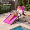 image:imageBest Choice Products Extra Wide Patio Chaise Lounge Chair Portable Outdoor Folding Recliner for Lawn w 8 Positions Handles 440lb Capacity  PeacockHot Pink
