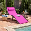 image:imageBest Choice Products Extra Wide Patio Chaise Lounge Chair Portable Outdoor Folding Recliner for Lawn w 8 Positions Handles 440lb Capacity  PeacockHot Pink