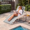 image:imageBest Choice Products Extra Wide Patio Chaise Lounge Chair Portable Outdoor Folding Recliner for Lawn w 8 Positions Handles 440lb Capacity  PeacockIce GrayWhite