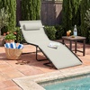 image:imageBest Choice Products Extra Wide Patio Chaise Lounge Chair Portable Outdoor Folding Recliner for Lawn w 8 Positions Handles 440lb Capacity  PeacockIvory