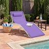 image:imageBest Choice Products Extra Wide Patio Chaise Lounge Chair Portable Outdoor Folding Recliner for Lawn w 8 Positions Handles 440lb Capacity  PeacockLavenderWhite