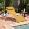 image:imageBest Choice Products Extra Wide Patio Chaise Lounge Chair Portable Outdoor Folding Recliner for Lawn w 8 Positions Handles 440lb Capacity  PeacockMarigoldWhite